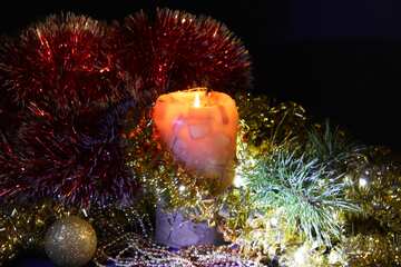 Still-life New Year`s with candle №2367