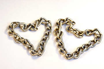  Dos corazones de oro cadena de la cadena de ornamento . №2087