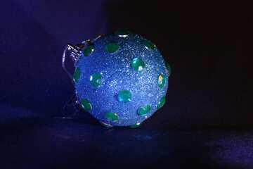 New Year`s sphere of dark blue colour №2349