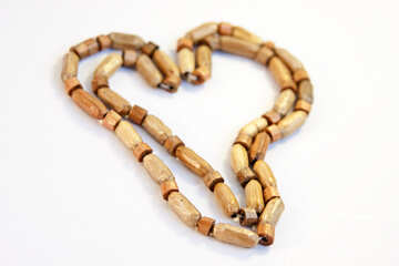 Heart of wooden beads №2101