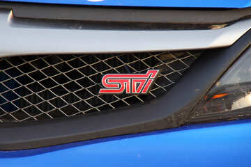 Emblem  STi  Subaru  at  hood №2666