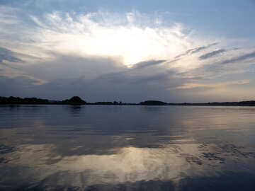 Lake at sunset №2014