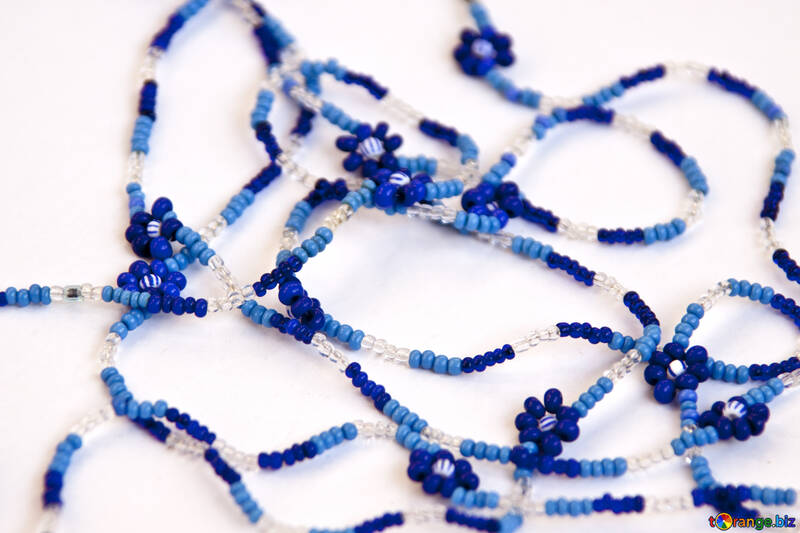 Beads. Patterns of blue beads. №2078