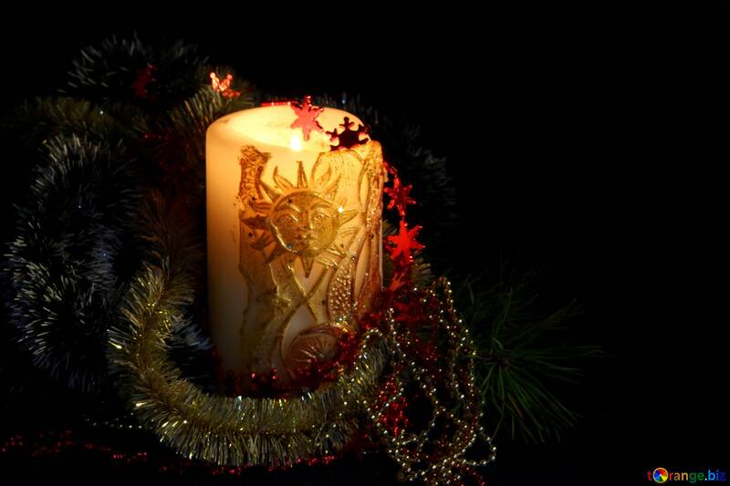 Christmas card with candle №2360