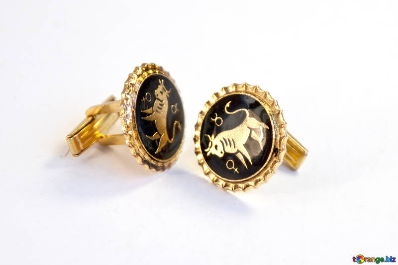 Cufflinks for men. Gold. Signs of the Zodiac. Taurus. №2115