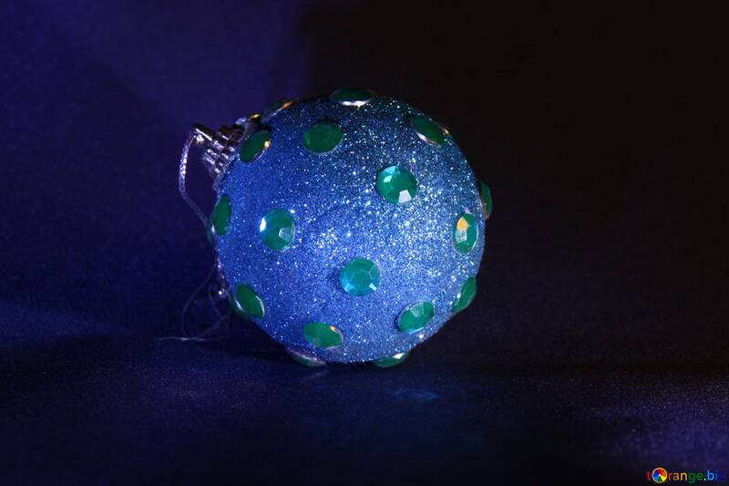 Новорічна куля синього кольору №2349