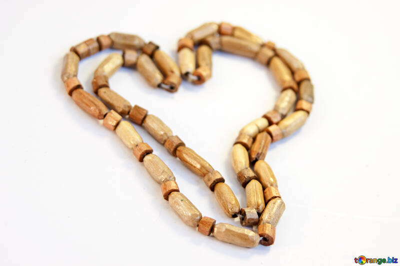 Heart of wooden beads №2101