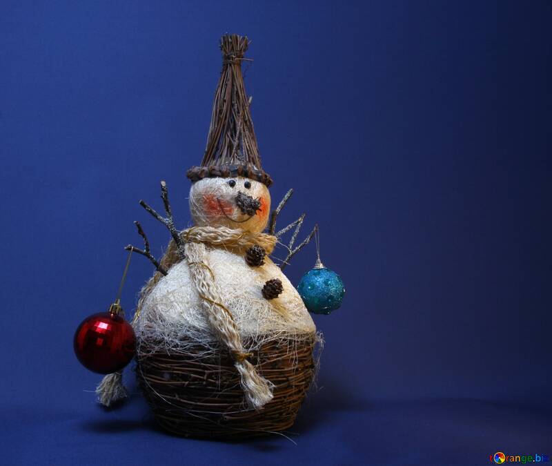 Pupazzo di neve con albero di Natale decorazioni №2374