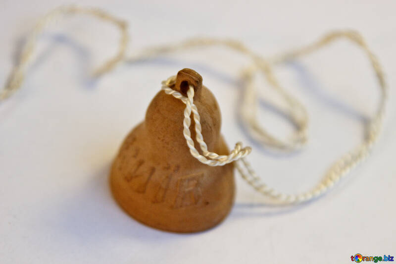 Clay bell on string. №2090