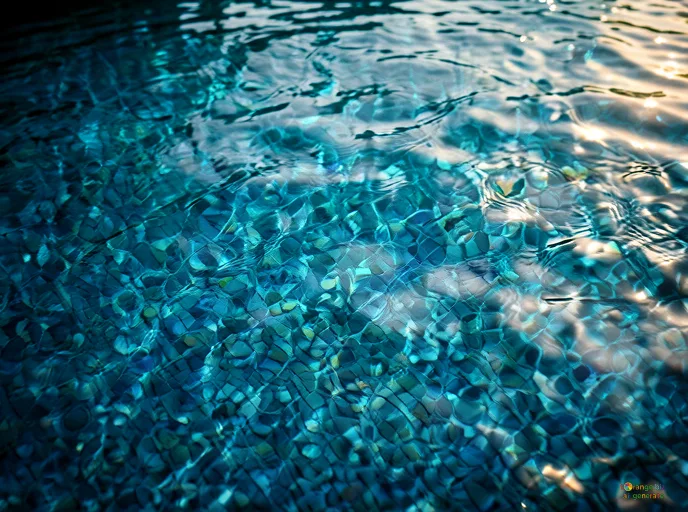 Відреставрована люксова версія The texture of the water pool bottom stars blue background №20748