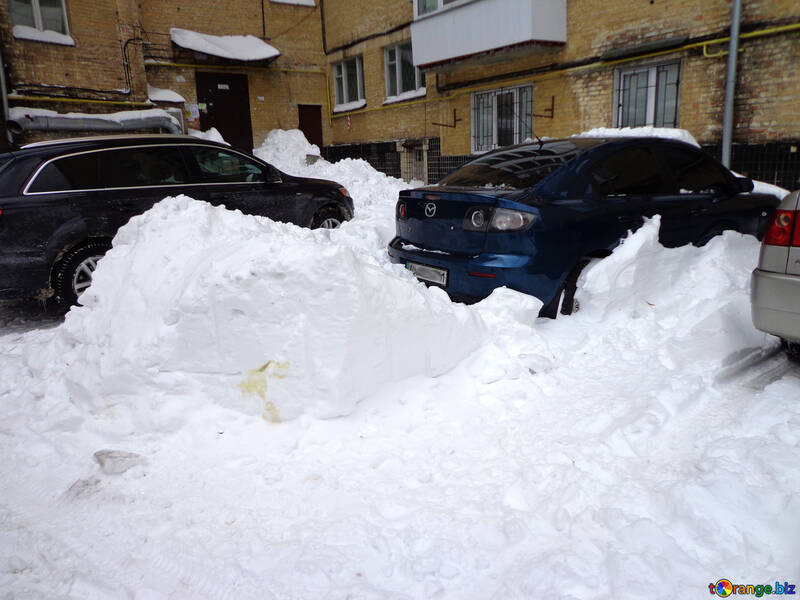Monte de neve carros bloqueados №21537