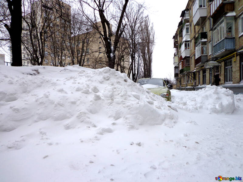 The car is not visible due to snow drifts №21605