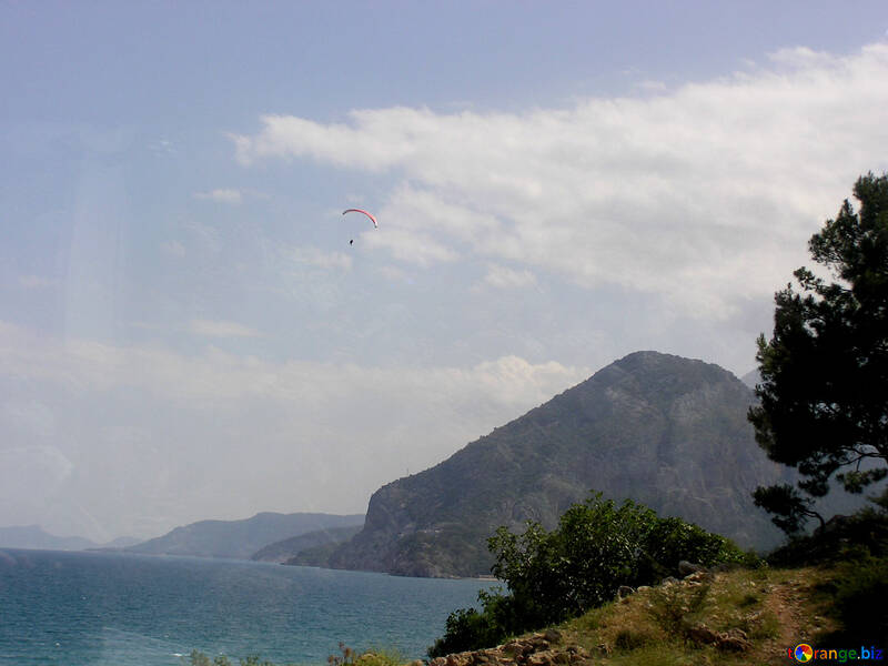 Parachutist in the mountains №21153