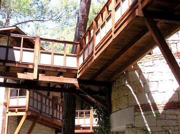 Transición de balcón de madera №22033