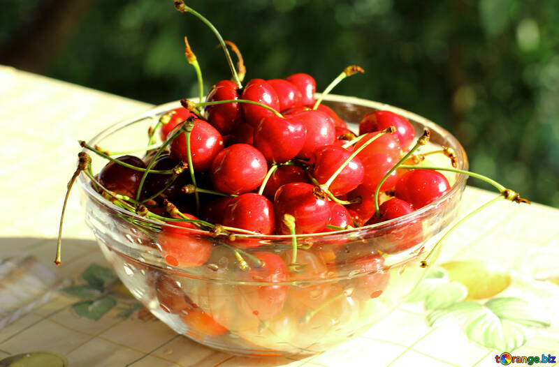 Sweet cherries in bowl №22187