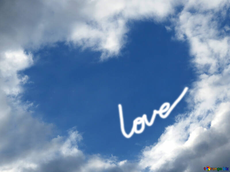 Background love heart sky №22603