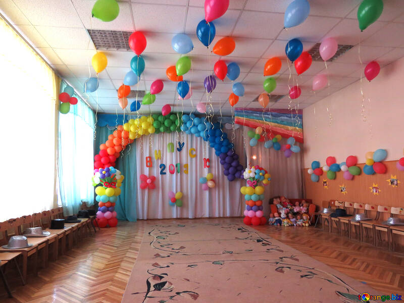 The hall is decorated for the celebration. №22111