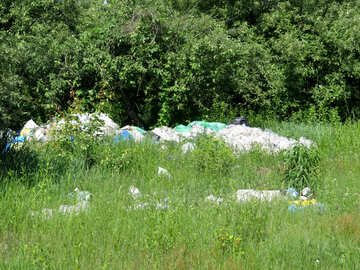 Un tas d`ordures sur le bord de la route №24699