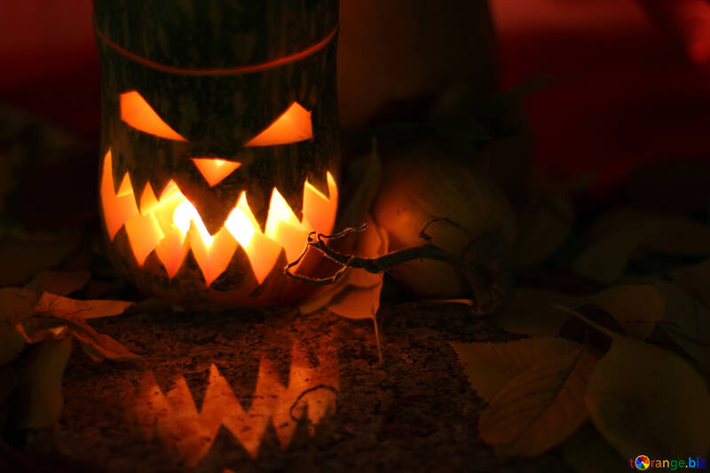 Light from pumpkin on Halloween №24284