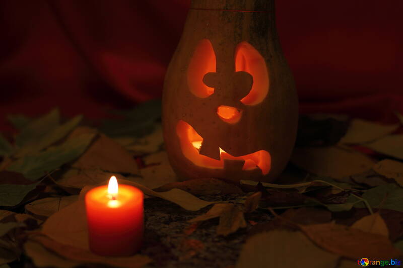 Lampada halloween zucca foto №24247