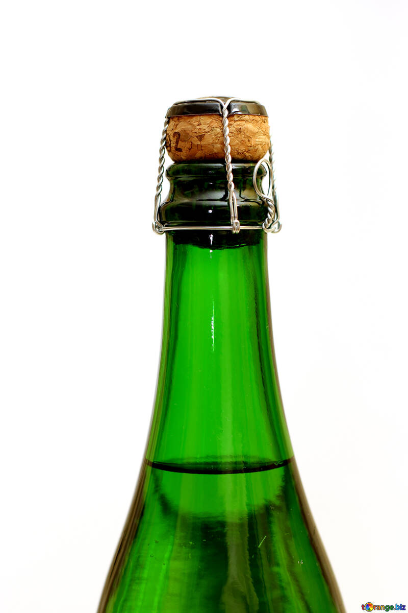 Bottle of champagne on white background №25786