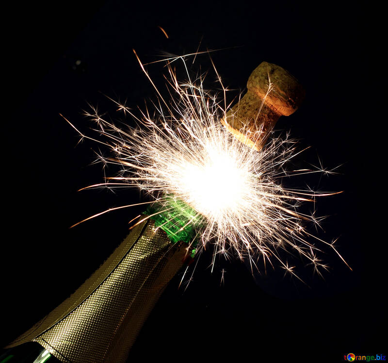 Sparks of champagne bottle №25640
