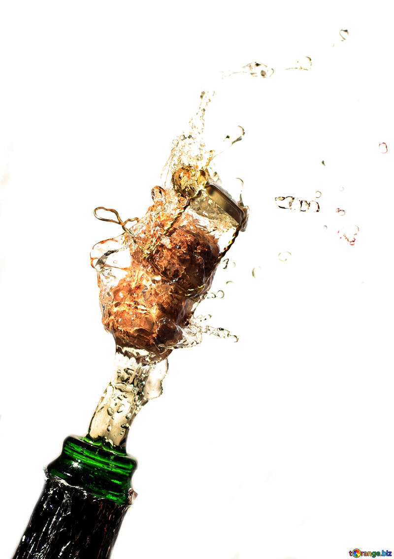 Champagner isoliert auf weißem Hintergrund №25080