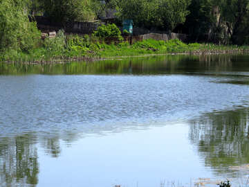 Lake in the village №26550