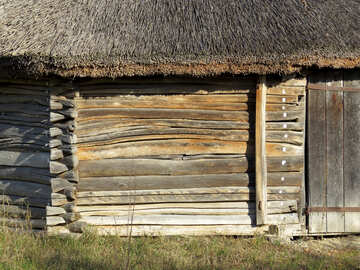 Textura de la antigua muralla de la casa de madera №28666