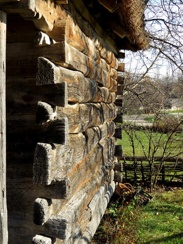 Mur en bois de maison ancienne №28703