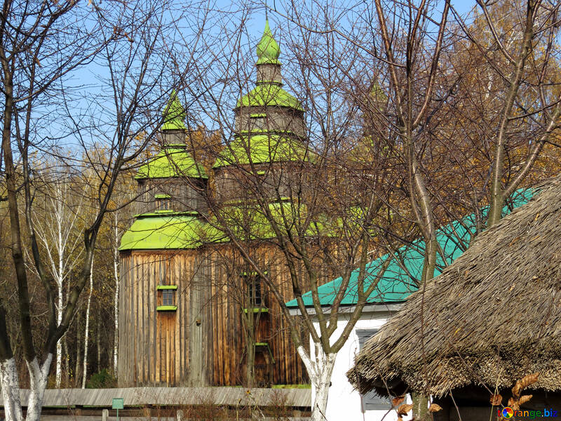 Дерев`яна церква в селі №28841