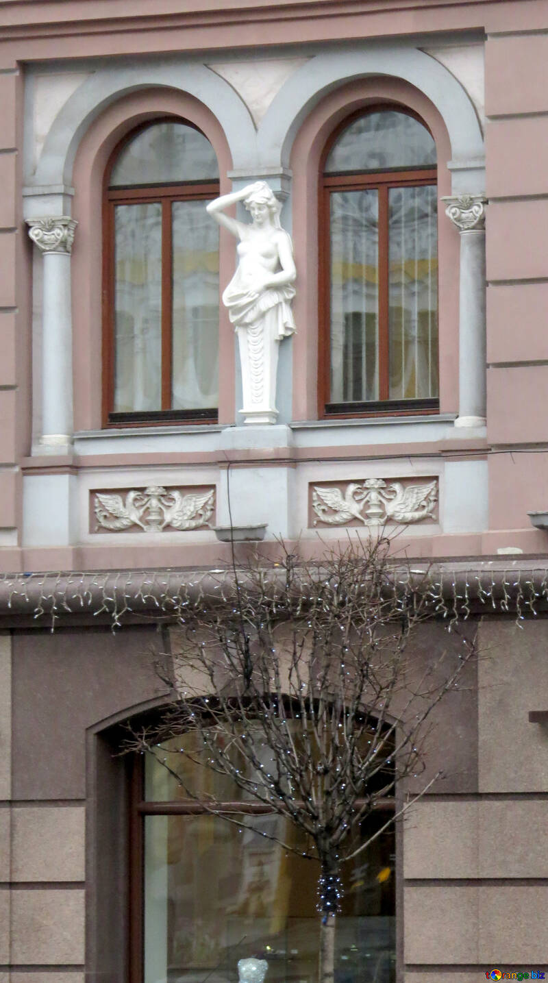 Christmas garland on the facade №28044
