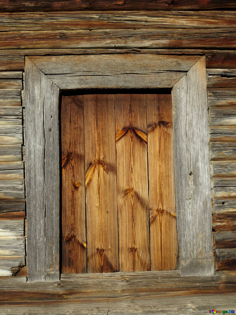 Texture of wooden window in wooden house №28619