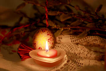 Uovo di Pasqua e candela №29529