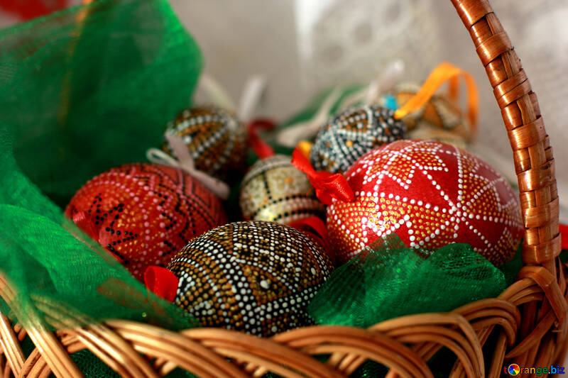 Easter eggs in basket №29717