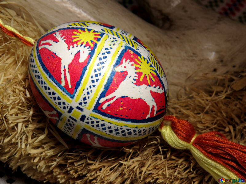 Pattern on an Easter egg horse №29399