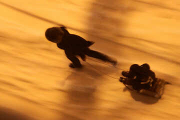  Child sledding  №3481