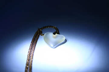 Flower for Valentine`s Day from the heart and gold chain №3583