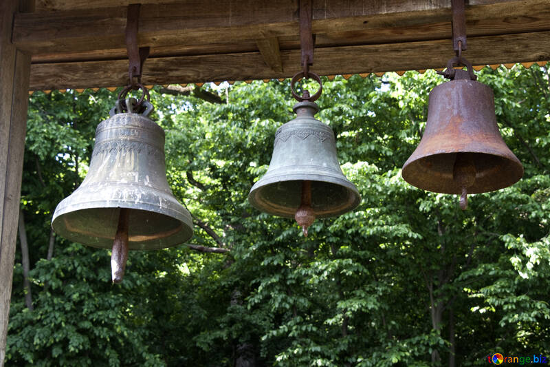 , campane sullo sfondo di alberi  №3178