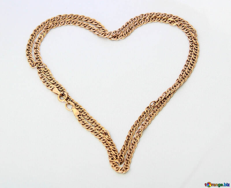 Cadena de oro en forma de corazón. №3571