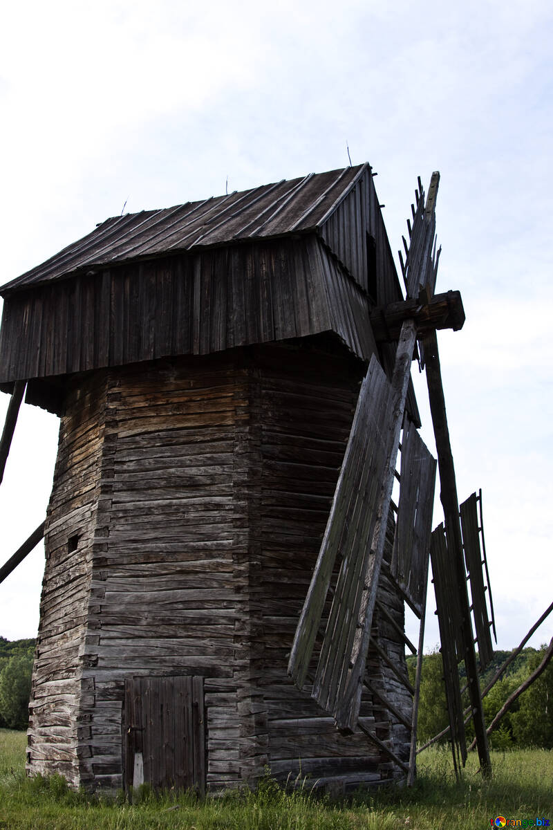  vecchia architettura torre di legno mulino  №3284