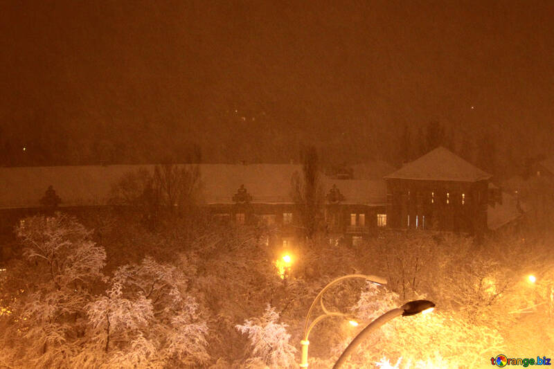 Nacht Stadt in Winter №3465