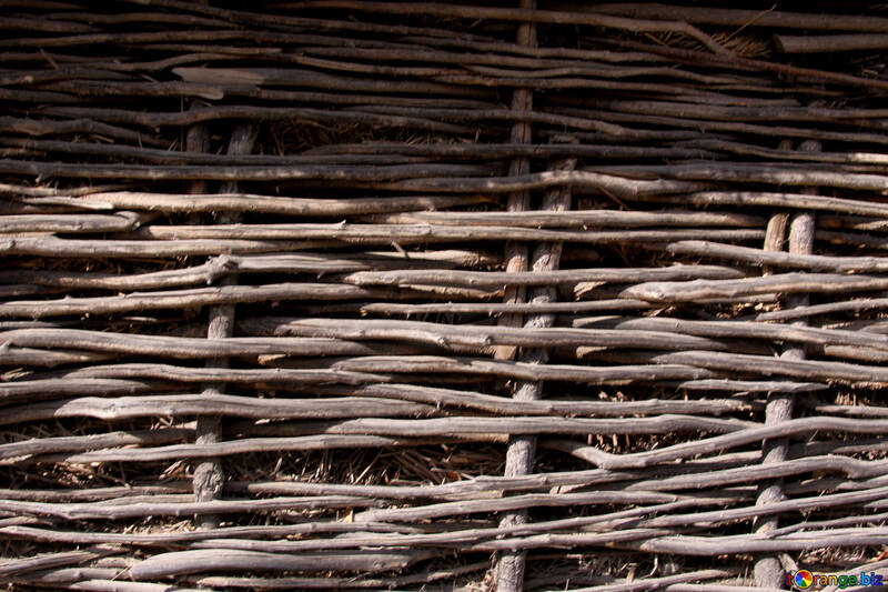  Texture woven twigs fence №3108