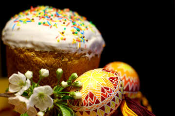 Easter with Easter eggs isolated on dark background №30153