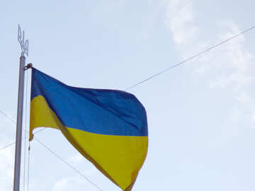 Ukrainian flag with Trident №30427