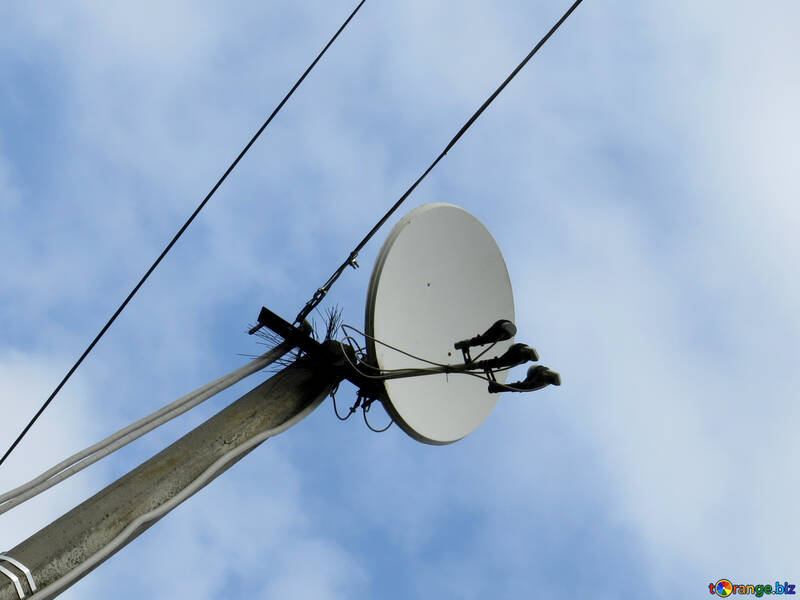 The satellite dish on the electric pole №31194