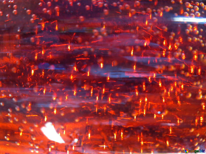 Red glass with bubbles №31042