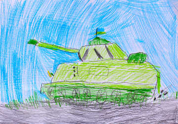 Ukrainian tank child`s drawing №32351