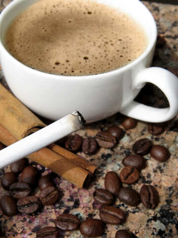 Coffee with cigarette