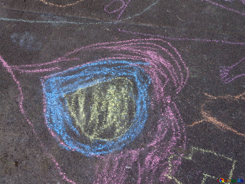 Kids drawing chalk heart №32593